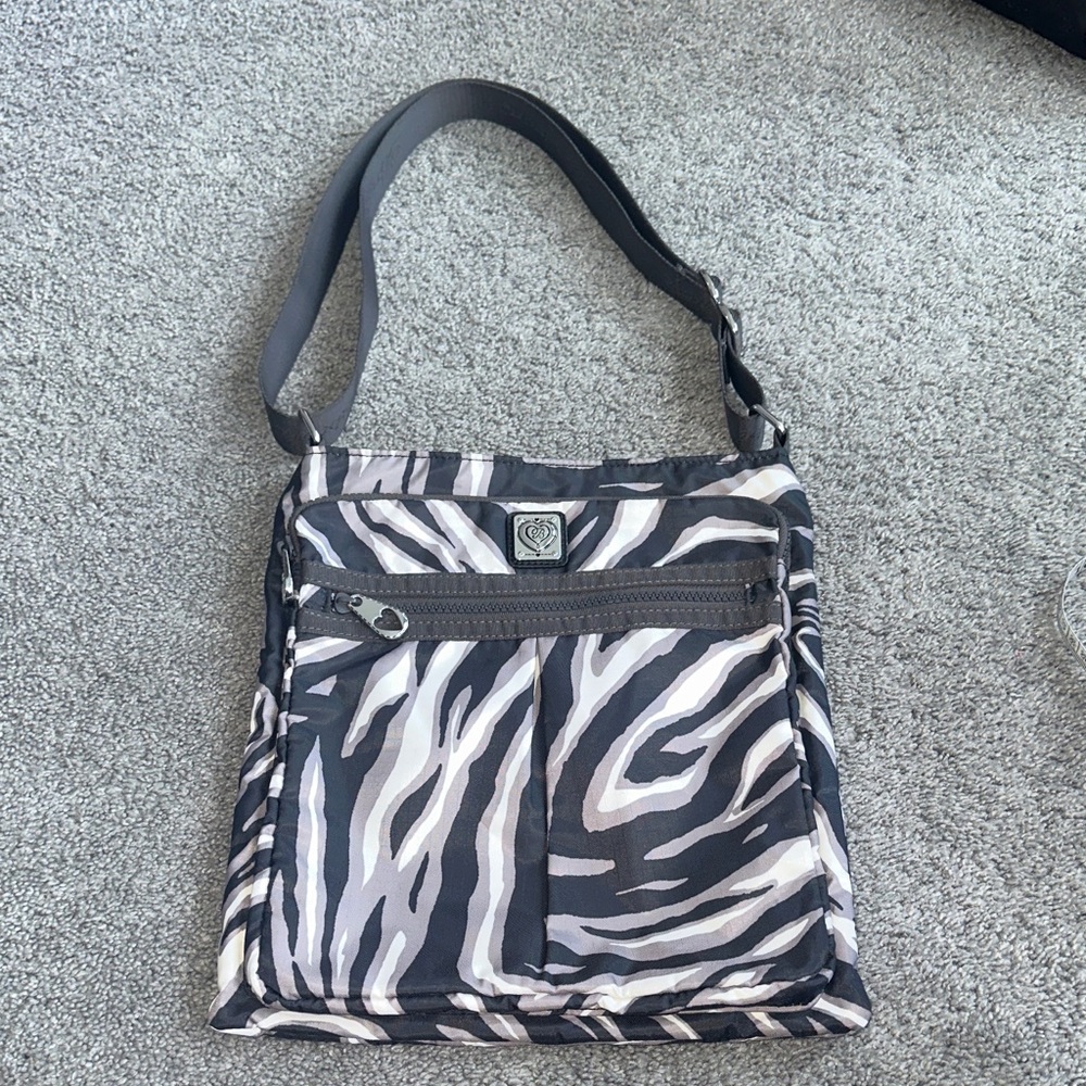 Brighton Black and White Zebra Crossbody Bag